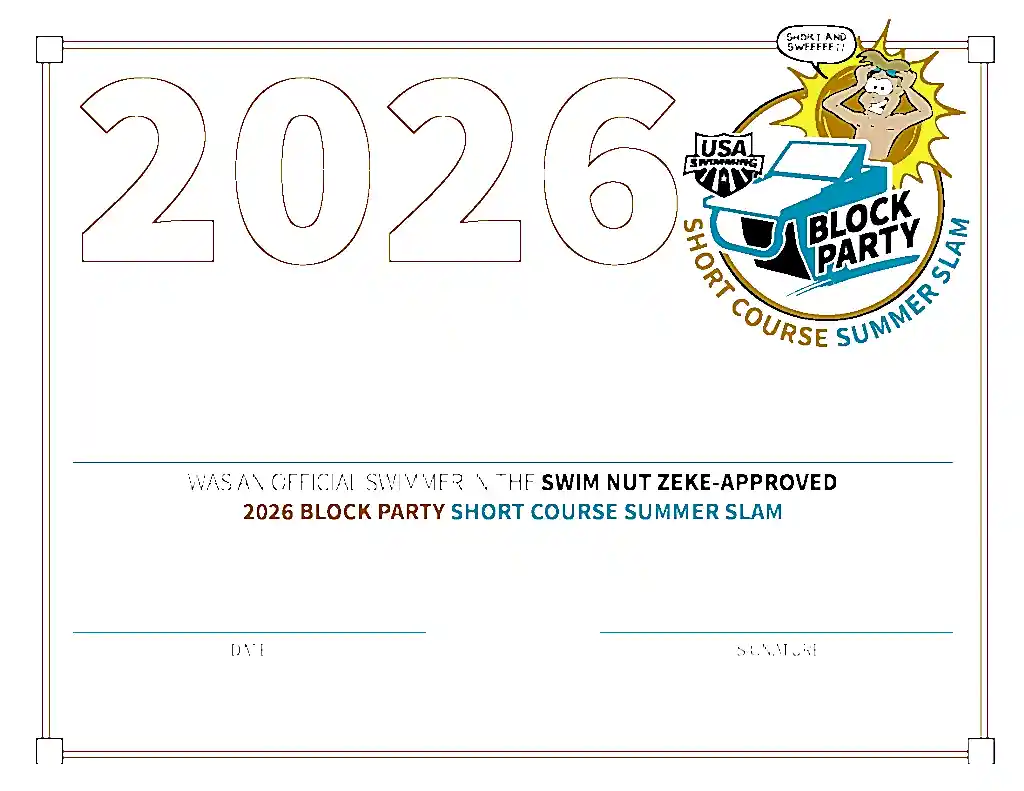 Short Course Summer Slam Certificate
